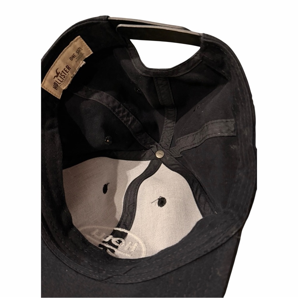 Hollister Black Baseball Cap Club Cali Logo Hat B46 - Picture 5 of 5